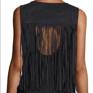 1 State Nordstrom Suede Fringe Back Top